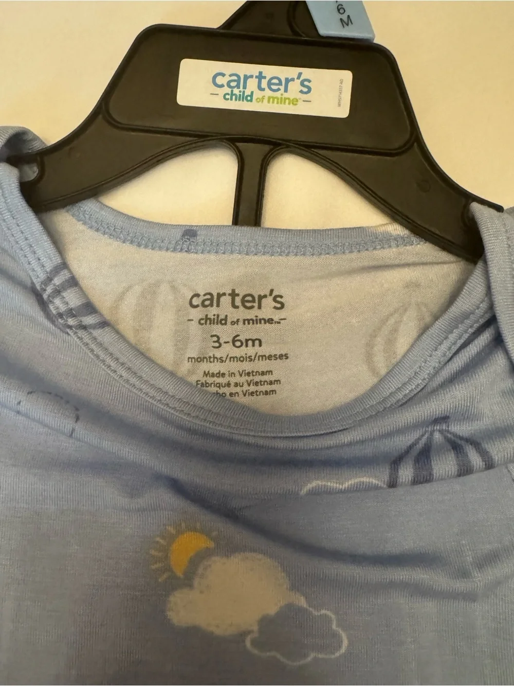 Carter's Blue Hot Air Balloon Baby Pajama Set